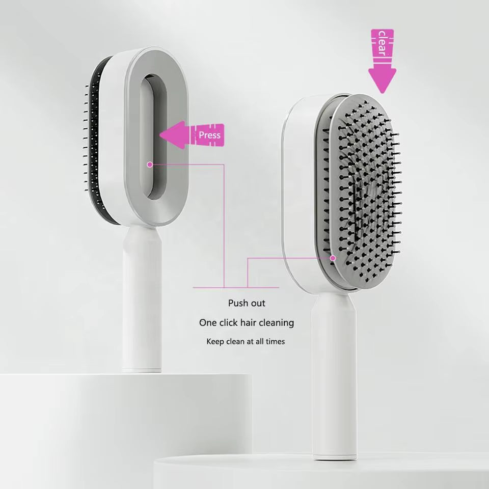 Womens Self Cleaning Airbag Hair Brush Comb