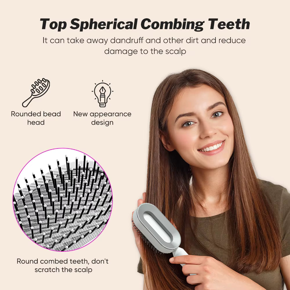 Womens Self Cleaning Airbag Hair Brush Comb