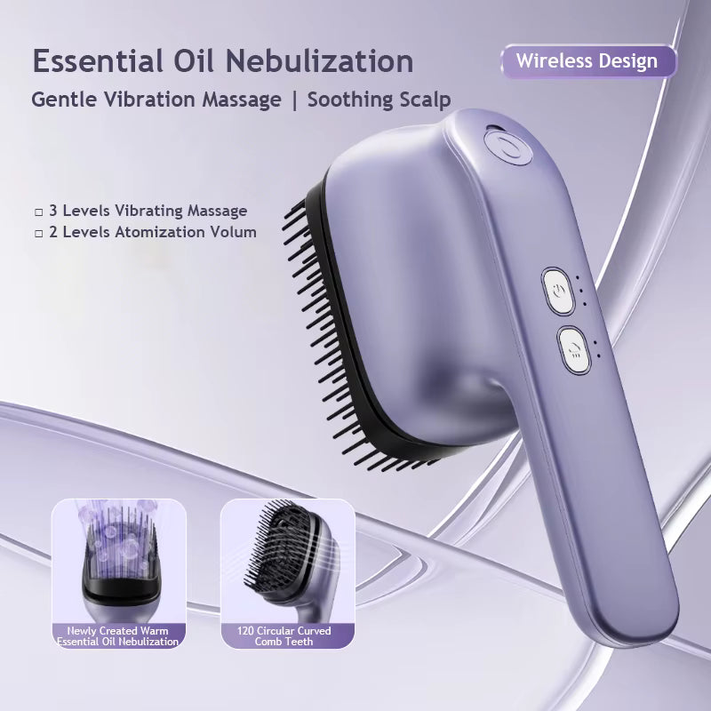 Cordless Rechargeable Household Hand-held Portable Electric Massage Essential Oil Comb Hair Shampoo Brush Scalp Head Massage