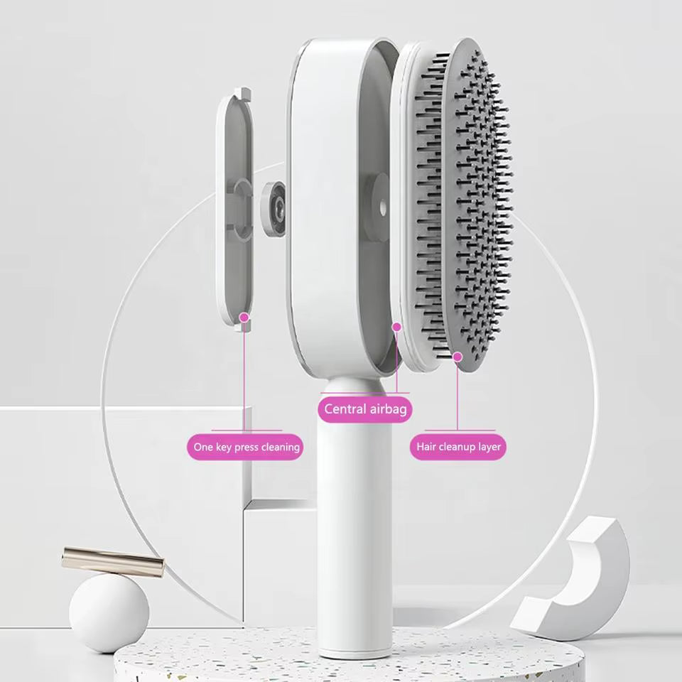 Womens Self Cleaning Airbag Hair Brush Comb