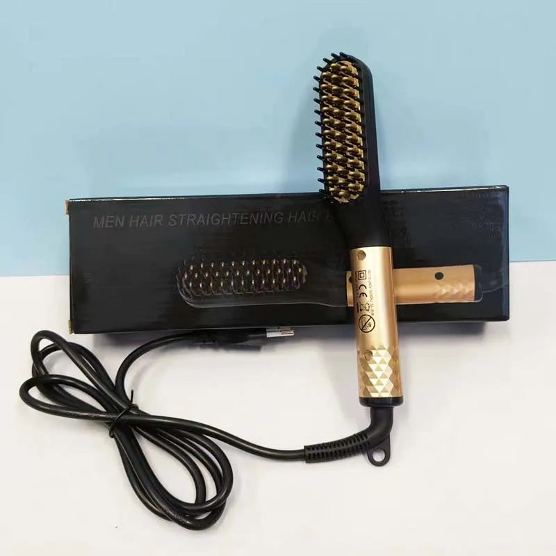 Multifunctional Quick Hair Beard Straightener Men's Hair Straightening Flat Iron Heated Hair Comb Electric Men Hair Beard Styler