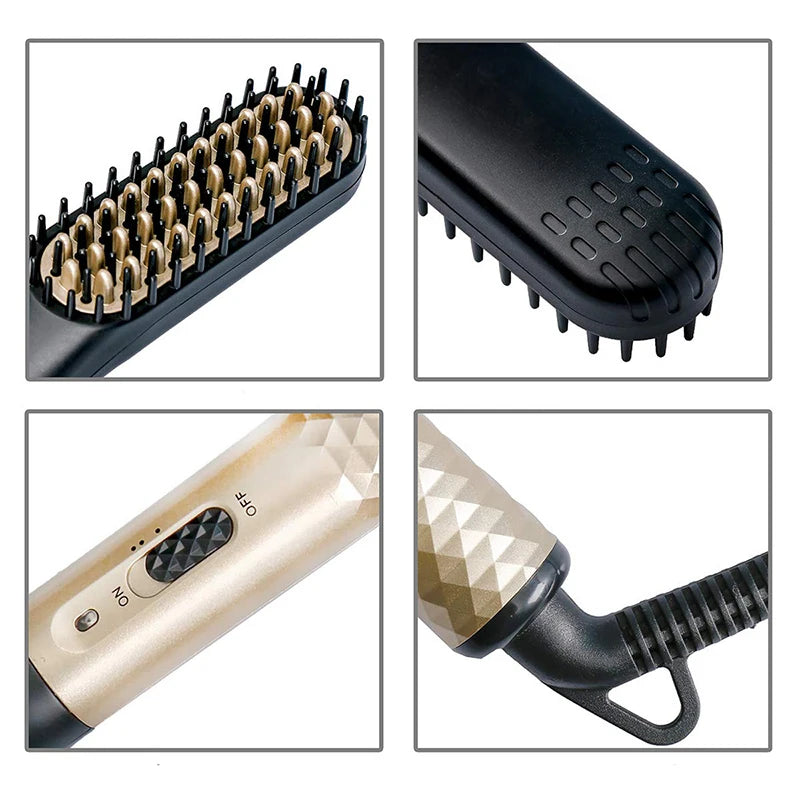 Multifunctional Quick Hair Beard Straightener Men's Hair Straightening Flat Iron Heated Hair Comb Electric Men Hair Beard Styler
